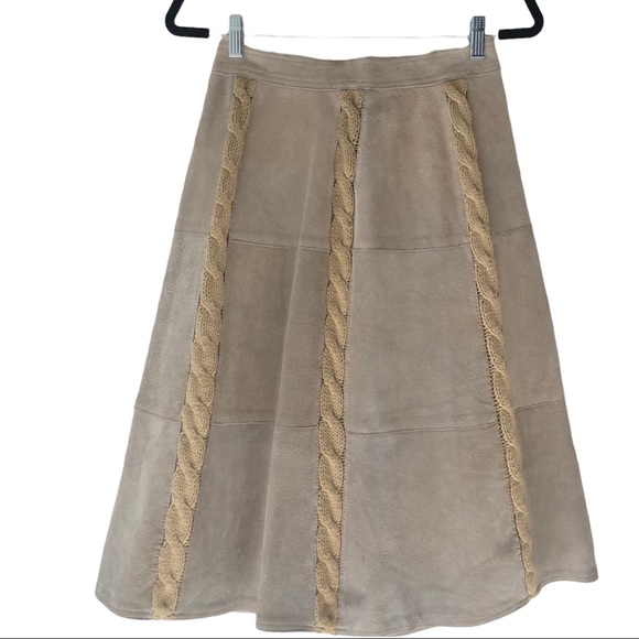 Ms. Today Dresses & Skirts - Vintage Ms. Today Crochet Suede Skirt Size 12